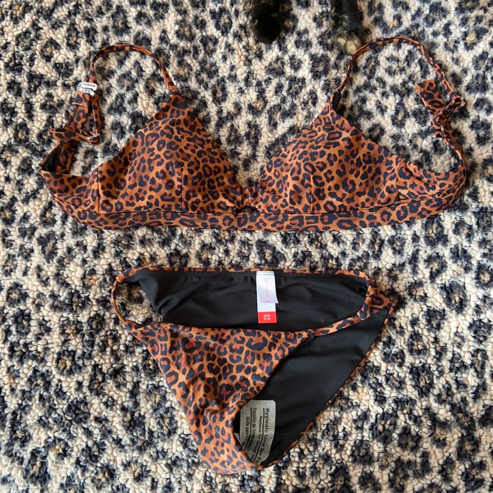 No Boundaries Leopard Print Bikini Top & Bottoms